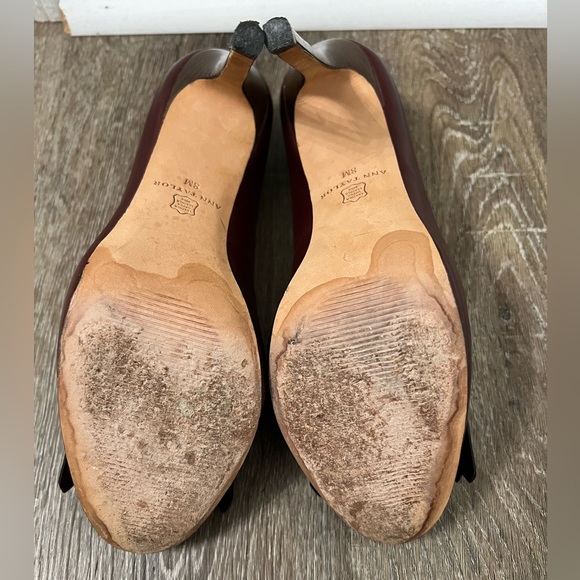 Ann Taylor Burgundy Leather Heels Size 8 - Picture 15 of 15